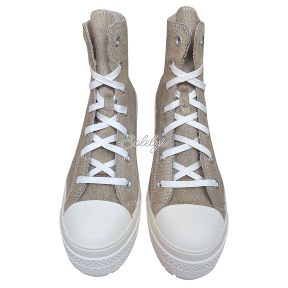 Converse Chuck 70 De Luxe Heel Genuine Calf Pony Hair Platform Sneaker 11 NEW - Picture 2 of 12